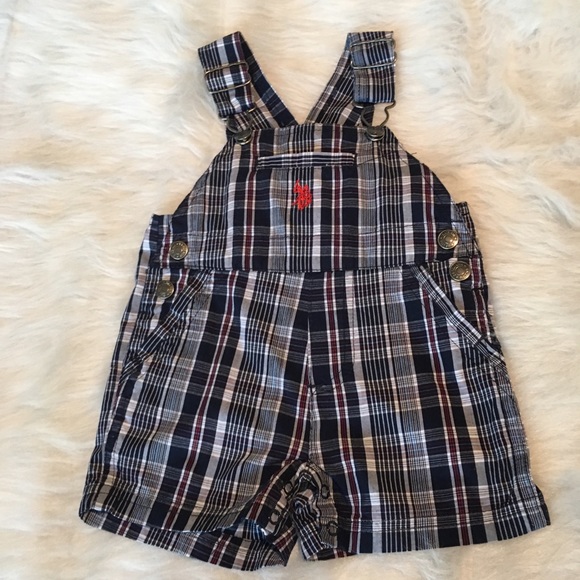 [US Polo Assn.] Plaid overall shorts - Picture 2 of 5